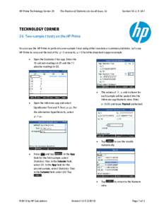 HP Prime Technology Corner 24  The Practice of Statistics for the AP Exam, 5e Section 10-2, P. 647