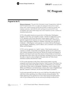 DRAFT  November 18, 2011 TC Program