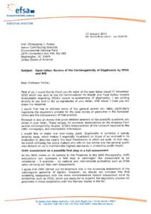 EXECUTIVE DIRECTOR  ANNEX Specific responses to the open letter sent by Prof. Christopher Portier and others to Vytenis Andriukaitis, EU Commissioner for Health and Food Safety
