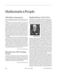 Mathematics People Manfred Breuer (1929–2011)