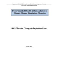 Department of Health & Human Services Climate Change Adaptation Planning