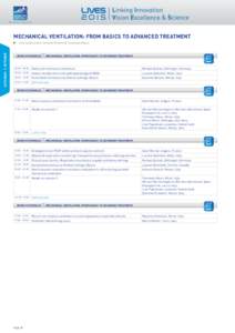 MECHANICAL VENTILATION: FROM BASICS TO ADVANCED TREATMENT SATURDAY 3 OCTOBER  Course directors: Antonio Pesenti & Tommaso Mauri  ROOM STOCKHOLM