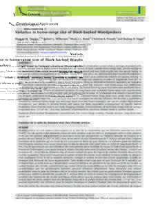 Volume 116, 2014, pp. 325–340 DOI: CONDORRESEARCH ARTICLE  Variation in home-range size of Black-backed Woodpeckers