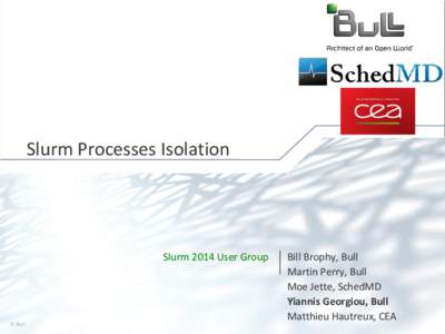 Slurm Processes Isolation  Slurm 2014 User Group SLURM User’s Group, 2014