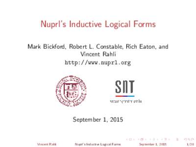 Nuprl's Inductive Logical Forms