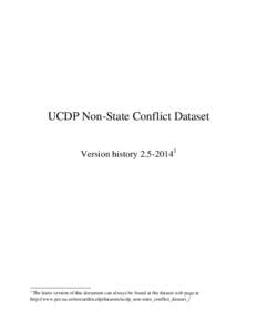 UCDP Non-State Conflict Dataset Version history[removed]The latest version of this document can always be found at the dataset web page at