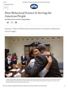 How Behavioral Science Is Serving the American People | whitehouse.gov țħě ẄĦİȚĚ ĦǾŲȘĚ