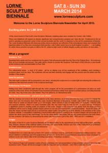 LORNE SCULPTURE BIENNALE SAT 8 - SUN 30 MARCH 2014