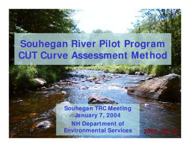 Souhegan River Pilot Program CUT Curve Assessment Method Souhegan TRC Meeting January 7, 2004 NH Department of