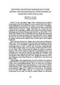 REVISITING AND REVISING MARQUESAN CULTURE HISTORY: NEW ARCHAEOLOGICAL INVESTIGATIONS AT ANAHO BAY, NUKU HIVA ISLAND