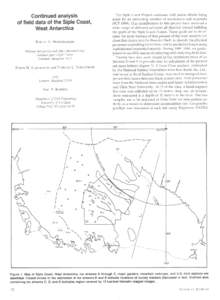 Continued analysis of field data of the Siple Coast, West Antarctica ROBERT  A. BINDSCHADLER