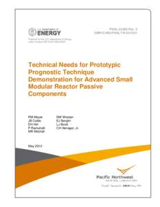 Technical Needs for Prototypic Prognostic Technique Demonstration for Advanced Small Modular Reactor Passive Components