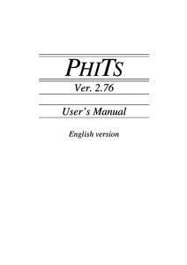 PHITS VerUser’s Manual English version  Contents