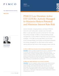 OctoberYour Global Investment Authority PIMCO ETFs  PIMCO Low Duration Active
