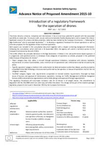 European Aviation Safety Agency  Advance Notice of Proposed AmendmentIntroduction of a regulatory framework for the operation of drones RMT: n/a — 