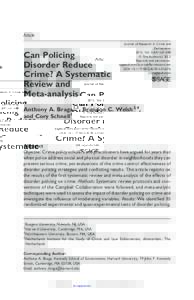 Article  Can Policing Disorder Reduce Crime? A Systematic Review and