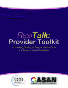 RealTalk:  Provider Toolkit Improving Quality of Sexual Health Care for Patients with Disabilities