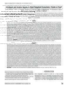 Rangeland Ecol Manage 65:569–578 | November 2012 | DOI: REM-DIntroduced and Invasive Species in Novel Rangeland Ecosystems: Friends or Foes? Jayne Belnap,1 John A. Ludwig,2 Bradford P. Wilcox,3 Jul