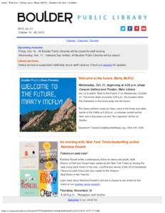 email : Webview : Library news: Marty McFly + Rainbow Rowell + Zombies