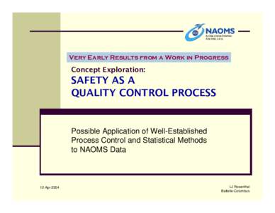 Concept Exploration: SAFETY AS A  QUALITY CONTROL PROCESS