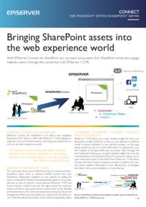 Connecting eCommerce and Digital Marketing  FOR MICROSOFT OFFICE SHAREPOINT SERVER Bringing SharePoint assets into the web experience world