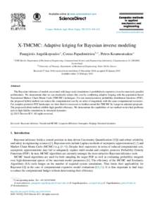 X-TMCMC: Adaptive kriging for Bayesian inverse modeling