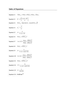 Index of Equations  Equation 3-1 P(d ) i , n = P (d )1 × P(d ) 2 × P(d[removed]P(d ) n