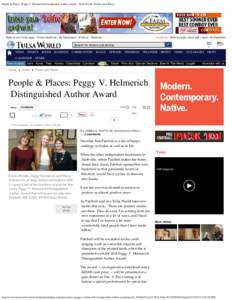 People & Places: Peggy V. Helmerich Distinguished Author Award - Tulsa World: People And Places