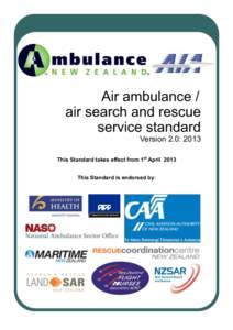 Air ambulance / air search and rescue service standard Version 2.0: 2013