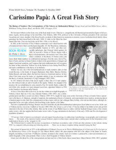 From SIAM News, Volume 38, Number 8, October[removed]Carissimo Papà: A Great Fish Story