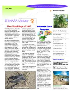 St Eustatius: National and Marine Parks and Botanical Gardens  June 2007 NewsletterSTENAPA Update