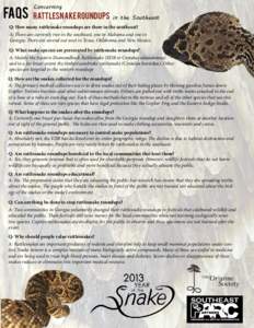 FAQs  Concerning Rattlesnake Roundups