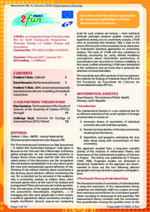 Newsletter No. 4, January 2009, http://www.2-fun.org  Full-chain and UNcertainty Approaches for Assessing Health Risks in FUture ENvironmental Scenarios