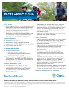 FACTS ABOUT CIGNA  Who we are ›