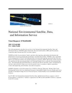 GOES-8 GO ES (I-M ) Sp ace cra ft National Environmental Satellite, Data, and Information Service Total Request: $738,038,000