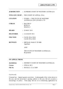 [2011] WASCA 170  JURISDICTION : SUPREME COURT OF WESTERN AUSTRALIA