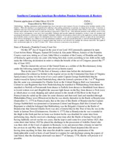 Southern Campaign American Revolution Pension Statements & Rosters Pension application of John Oliver S11159 Transcribed by Will Graves f34VA[removed]