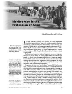 Meritocracy in the Profession of Arms Colonel Thomas Boccardi, U.S. Army U