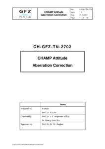 CHAMP Attitude Aberration Correction Doc:  CH-GFZ-TN-2702