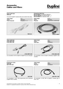 Du line  Accessories Cables and Fibres  ®