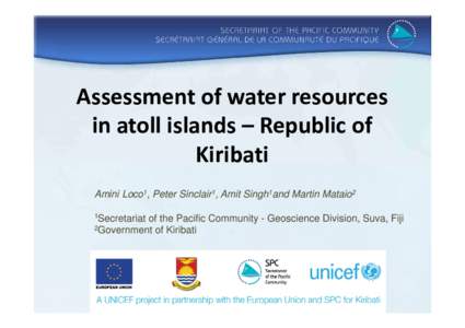 Gilbert Islands / Hydrology / Irrigation / Groundwater / Hydraulic engineering / Liquid water / Gilbertese language / Abaiang / Marakei / Nikunau / Kiribati / Water resources