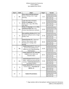 Software	
  Systems	
  for	
  Astronomy Course	
  Syllabus (last	
  update	
  06.novDay	
  #