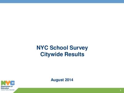 NYC School Survey Citywide Results August[removed]