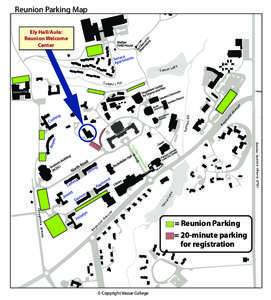 Reunion Parking Map Ely Hall/Aula: Reunion Welcome Center  S uns e t