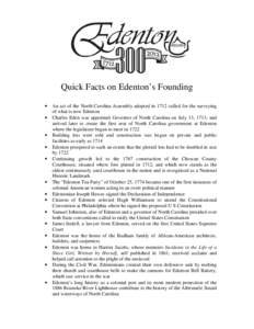 Microsoft Word - Quick Facts on Edenton 300th 8_9_12.doc
