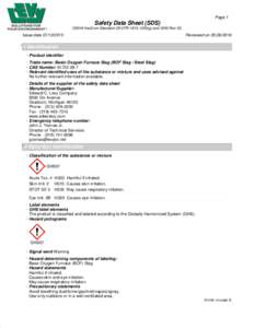Page 1 Safety Data Sheet (SDS) OSHA HazCom Standard 29 CFRg) and GHS Rev 03.