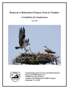 Removal or Relocation of Osprey Nests in Virginia: A Guideline for Landowners