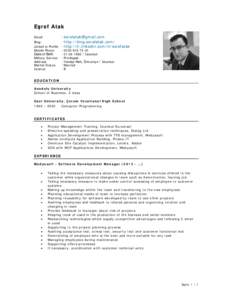 CV of an Experienced Software Engineer
