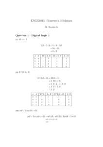 ENGG1015: Homework 3 Solution Dr. Hayden So Question 1  Digital Logic 1