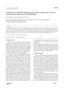 NOTES  J. Limnol., 2012; 71(2): [removed]DOI: [removed]jlimnol.2012.e35  Comment on An additional challenge of Lake Kivu in Central Africa – upward